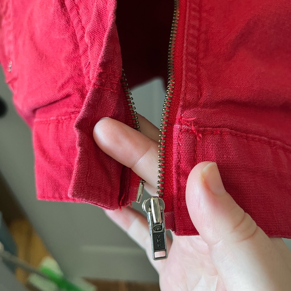 Cropped jacket, cherry red - Picture 2 of 5